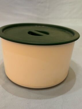 Tupperware Cream Container with Dark Green Lid
